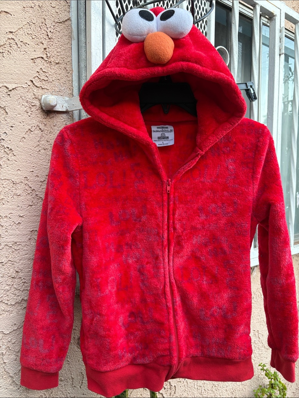 Sesame Street Red Elmo Hooded Zip-Up Sweatshirt